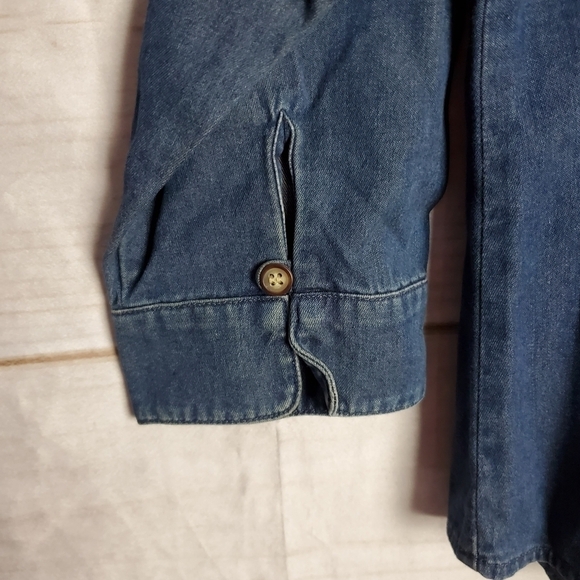 Marisa Christina Vintage 90's Denim Button Down 3/4 Sleeve Blouse Size Large - Picture 4 of 9
